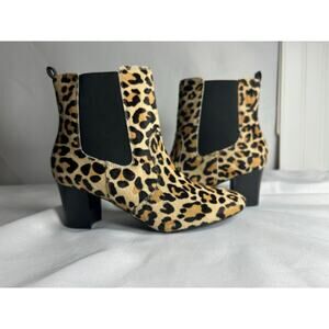 Coach and Four heeled Size 7.5 animal print boots elastic side no zippers new